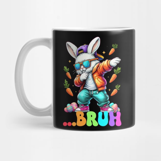 Bruh Dab Bunny Easter Funny Kids Toddler Boys Mens Easter by Creatifly Graphic Tees